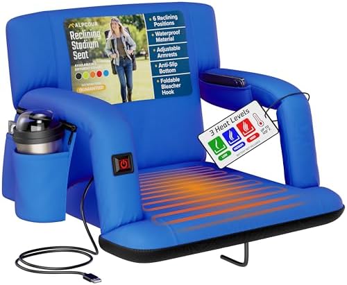 Recl H Stadium Seat w Armrests - RBlue