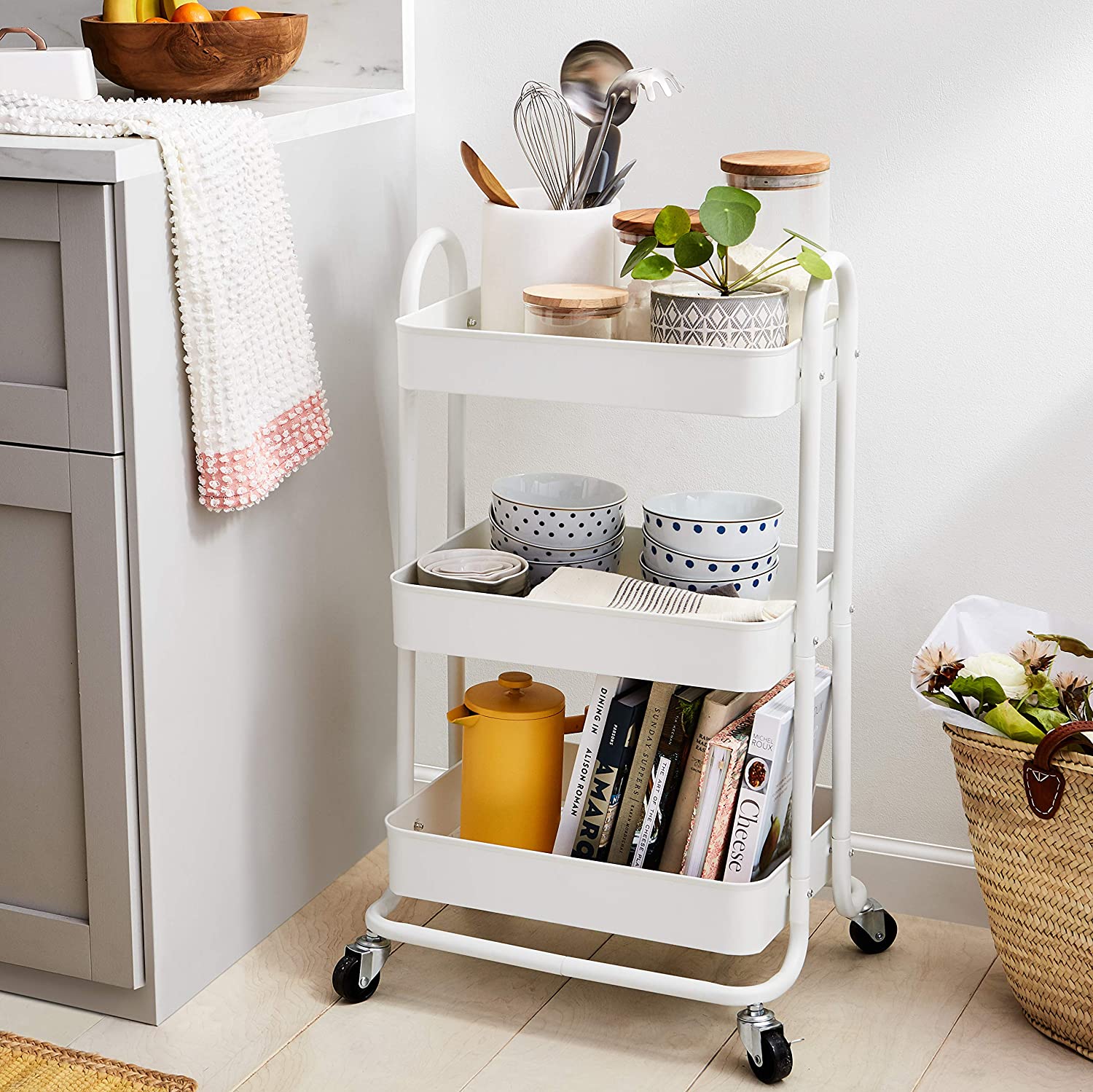 Amazon Basics 3-Tier Rolling Cart, White - Gallery 10