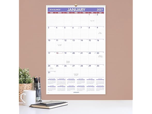 AT-A-GLANCE 2027 Wall Calendar, Monthly