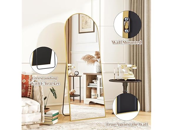 VooBang 18 x 58 inch Arched Full Length Mirror