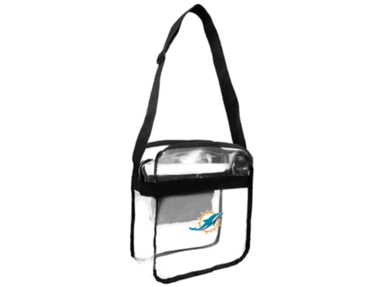 Littlearth NFL Miami Dolphins Clear Crossbody Carryall, Team Color, 12" x 12" x 6"