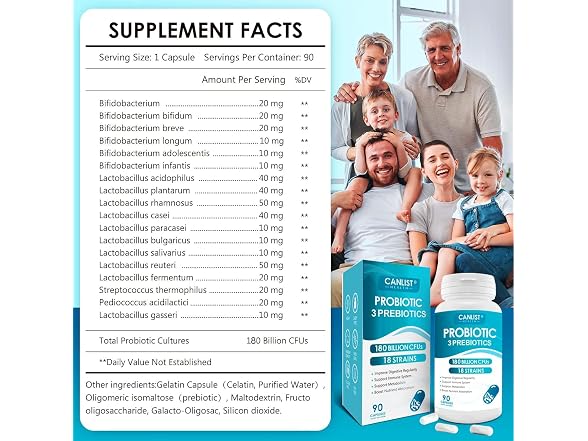 CANLIST Probiotics 180 Billion CFU 90 Capsules