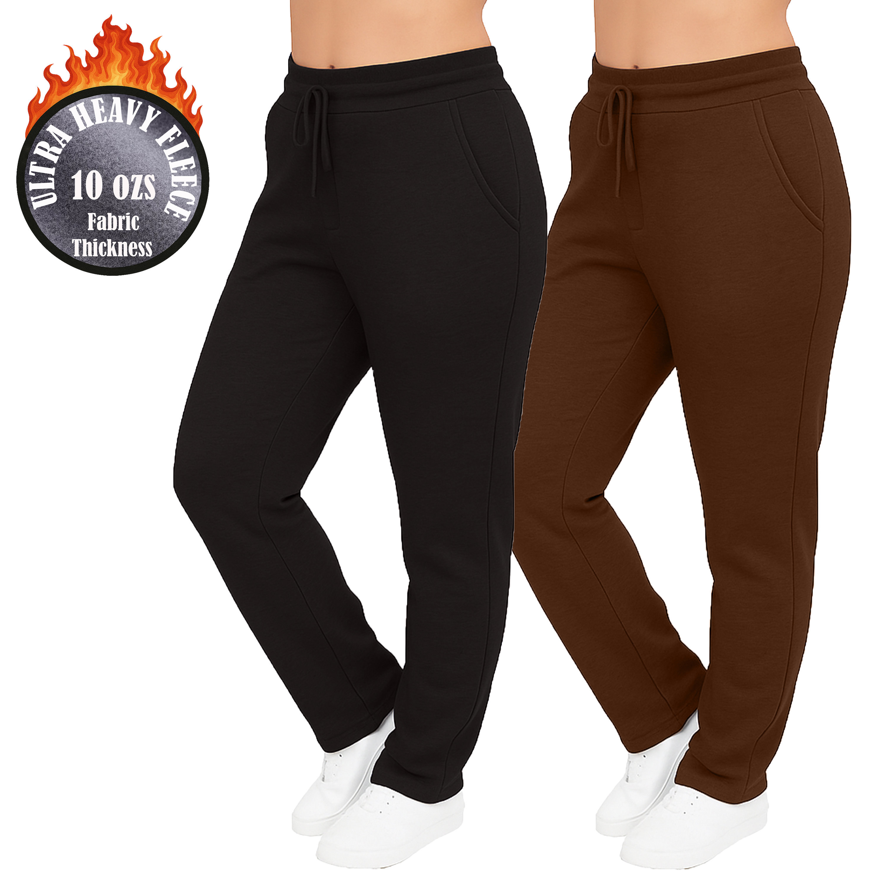 Womens Heavyweight Fleece-Lined Sweatpants (1 or 2pk) - Gallery 32