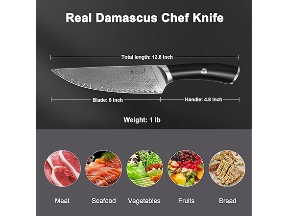 KUISINE Damascus Steel Kitchen Knife