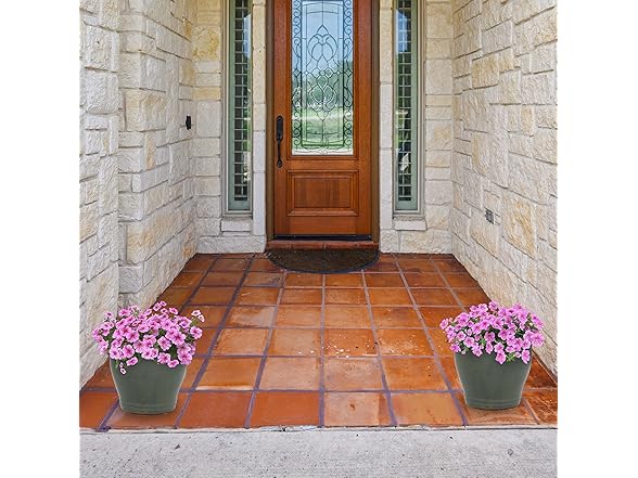 Sunnydaze Round Ceramic Planter - Set of 2