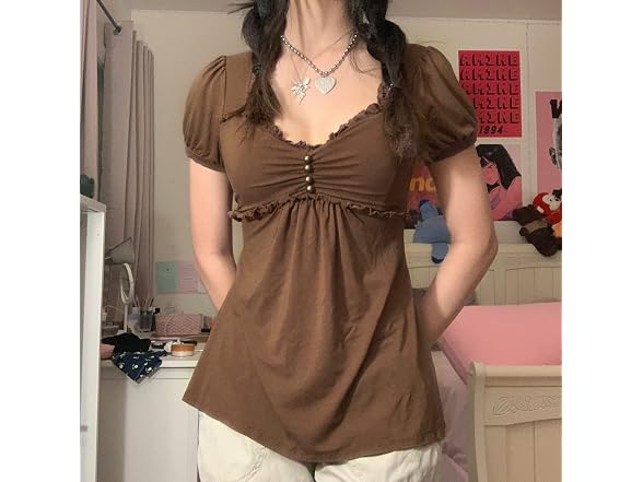 Kosusanill Women (XL) Fairy Grunge Y2k Shirts Tees