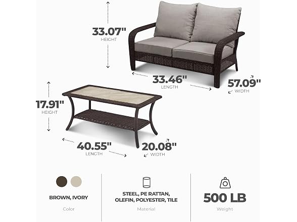 Four Seasons Courtyard Montego Bay Patio Loveseat and Table