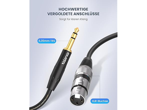 2-Pack XLR Female to 1/4" TRS Cables