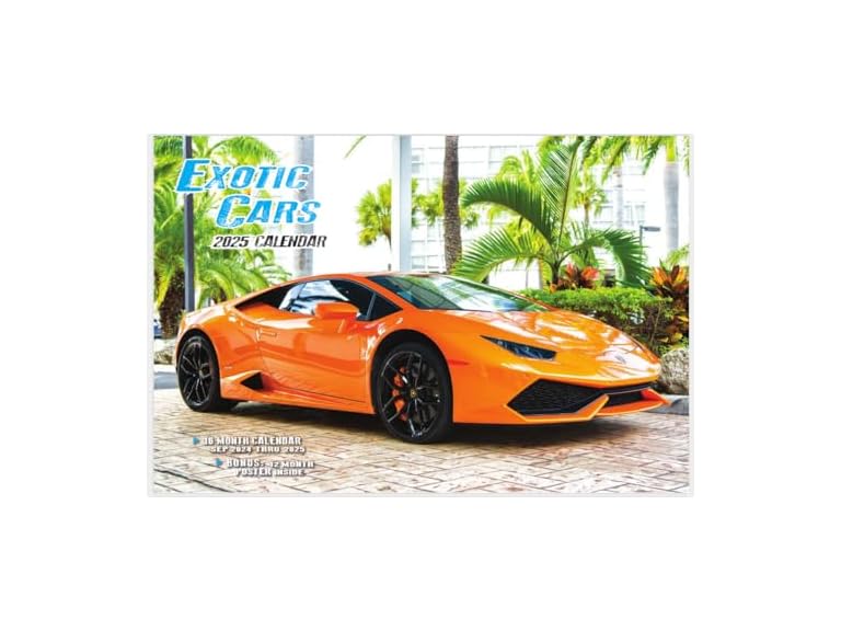 2025 Exotic Cars Deluxe Wall Calendar