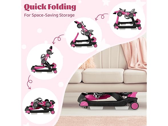 GLACER Foldable Baby Walker, 4-in-1