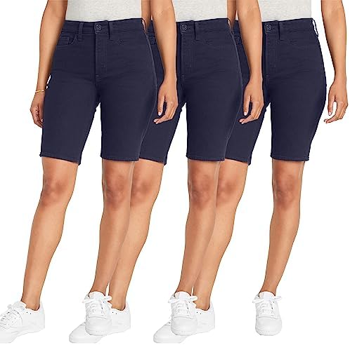 3-Pack Girl's Super Stretch Bermuda Shorts (Sizes, 4-20)