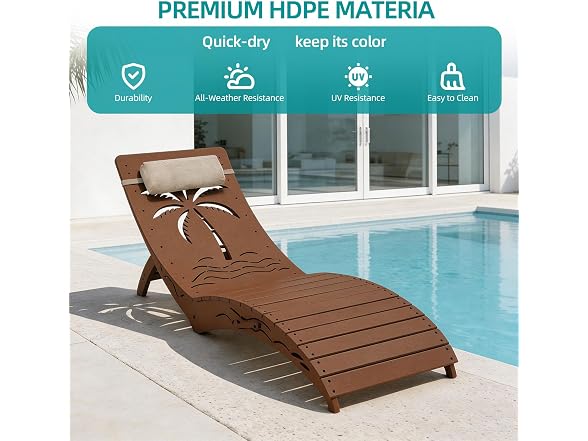 zzwhom Folding in Pool Lounge Chair Set of 2