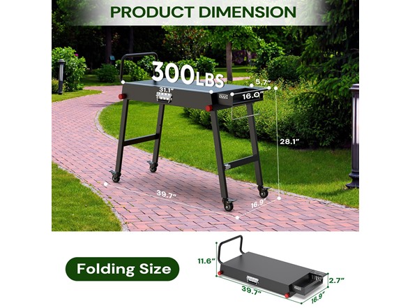 NUUK Heavy Duty Folding Grill Table Cart