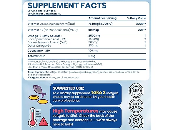 Omega 3 Fish Oil with Vitamin D3 K2