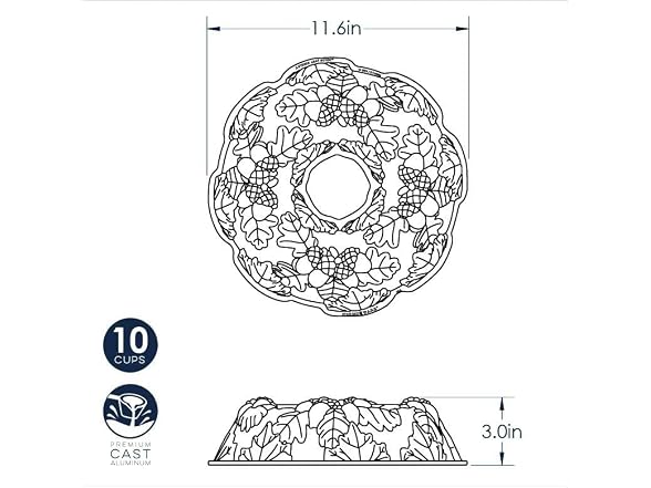 Nordic Ware Autumn Wreath Bundt, Bronze