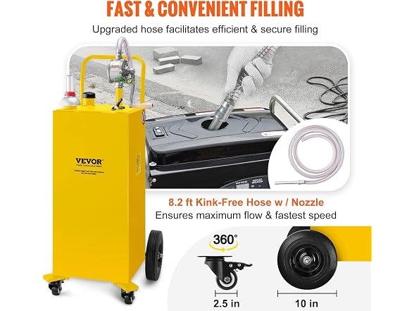 30 Gallon Fuel Caddy, Gas Storage Tank & Yellow