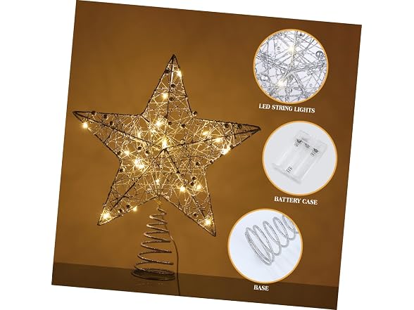 NUOBESTY Christmas Tree Topper Star, Met
