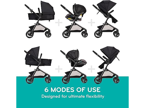 Evenflo Pivot Modular Travel System with LiteMax Infant Car Seat (Casual Gray)