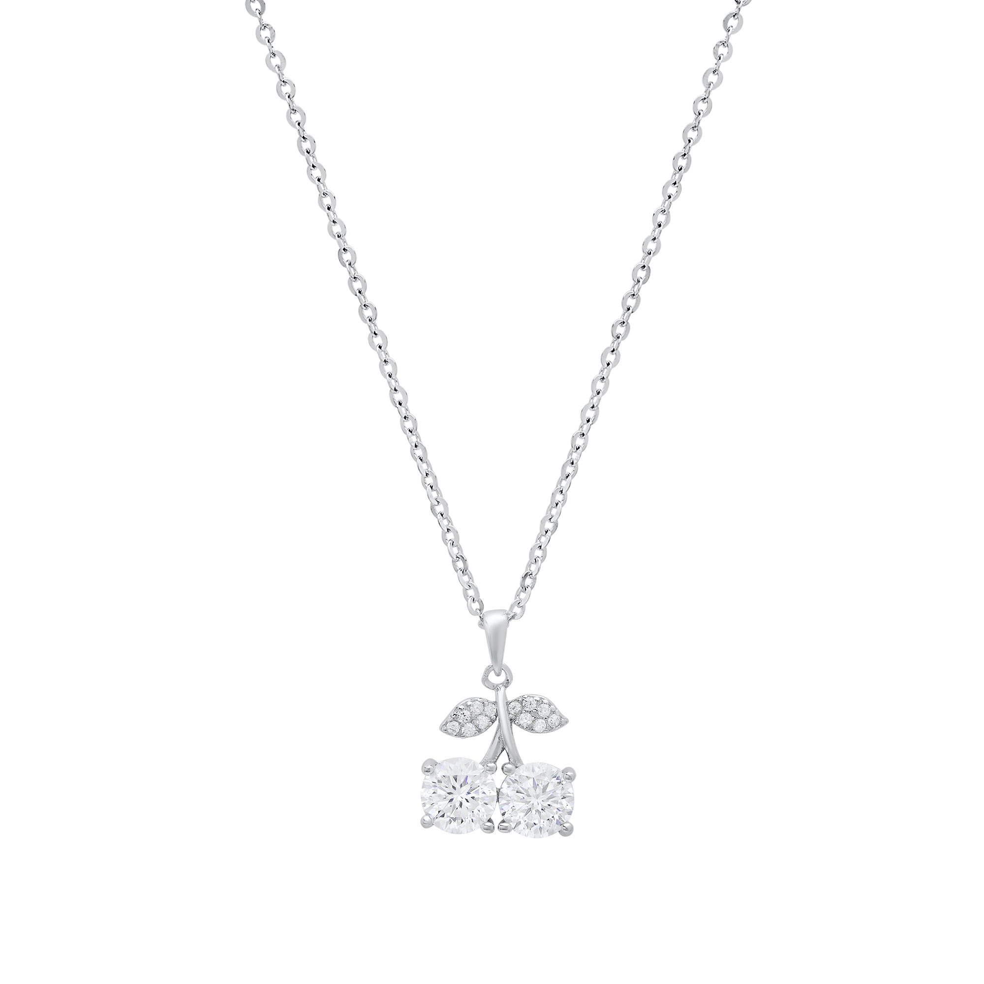 Moissanite Diamond Twin Cherry Necklace - Gallery 5