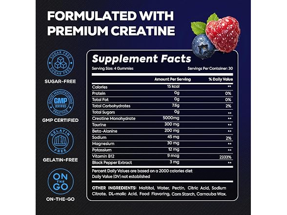 eterlower 5g Creatine Gummies, 120ct