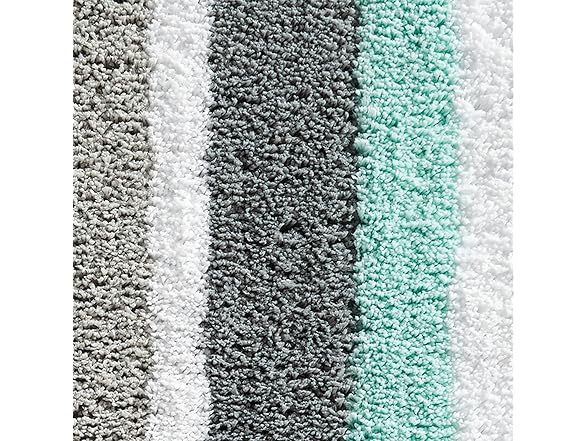 iDesign Stripz Bath, Microfiber Accent Rug