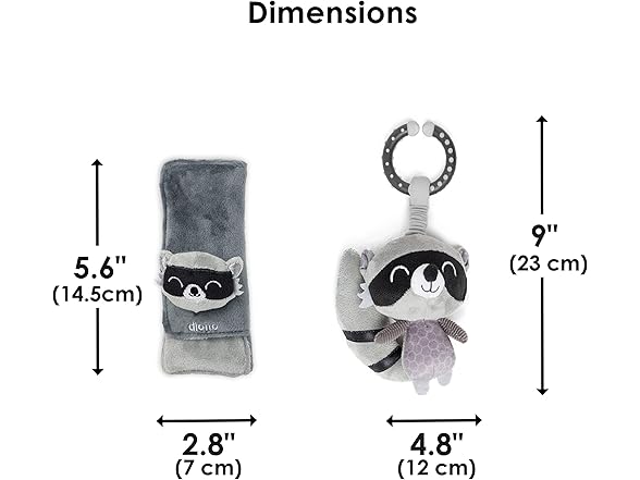 Diono Baby Racoon Car Seat Straps & Toy