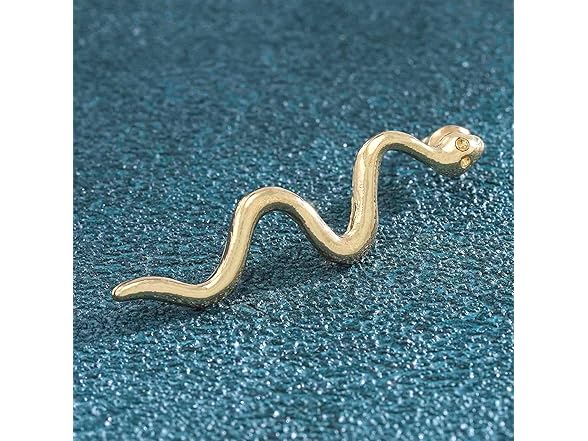 Olbye Snake Studs Earrings Gold Long 