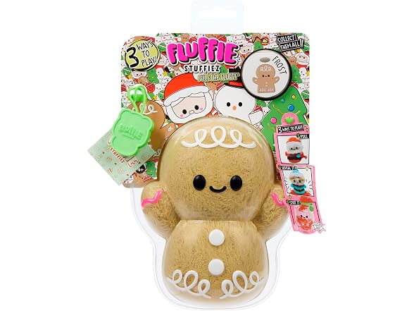 Fluffie Stuffiez Holiday Gingerbread Small Collectible Feature Plush