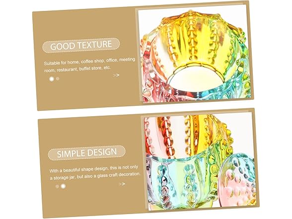 Homoyoyo Colorful Glass Candy Jar w/Lid