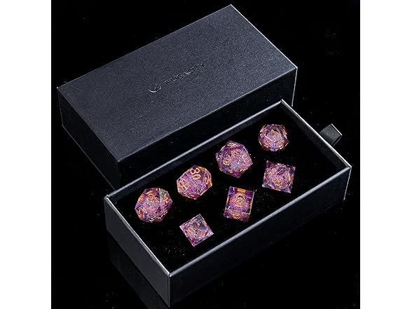 FugaCity DND Dice Set, Sand Flow-Purple