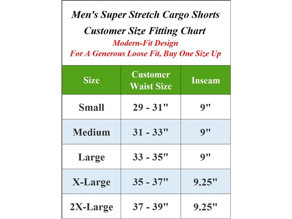 2Pk Mens Super Stretch Cargo Shorts