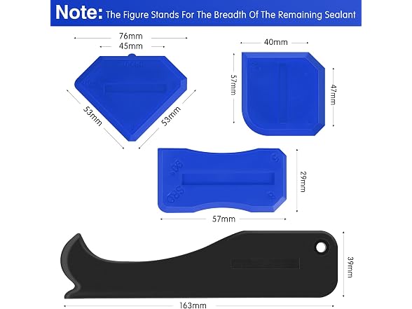 Outus CON-124 (2pk) 4pc Silicone Caulking Tool Set