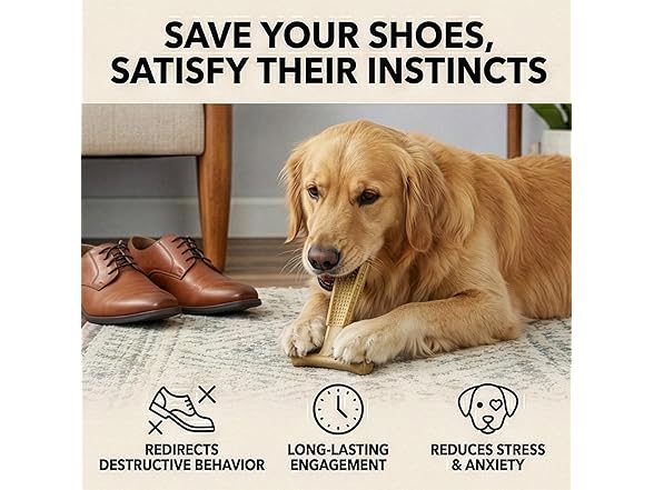 SPOT Bam-Bones Plus Coffee Wood T-Bone Dog Chew Toy