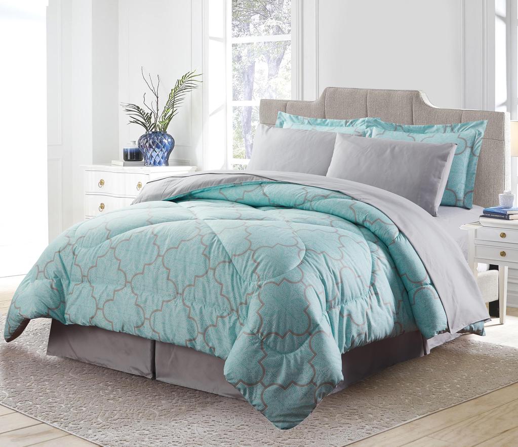 Bibb Home 8 Pc Down Alternative Comforter Sets - Gallery 8