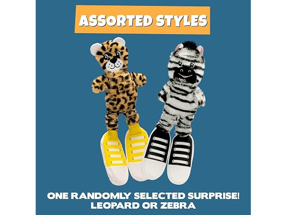 Pet Factory Squeaky Sneakers Bungee Tug Plush