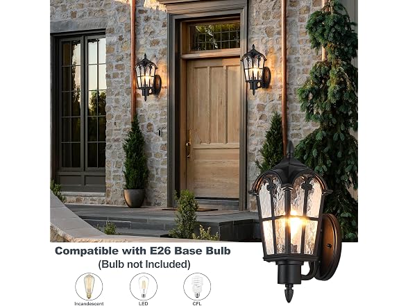 Sucolite 16in Outdoor Wall Lantern Black