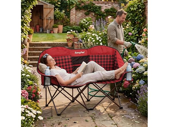 SUNNYFEEL Red Loveseat Camping Chair