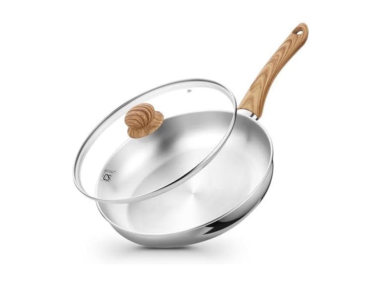 Stainless Steel Pan 10 Inch, Tri-Ply