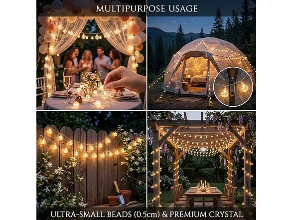 Vigdur GAR-115 (2 Pack) 15ft Solar Globe String Lights