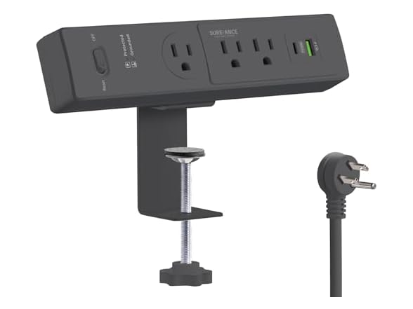 SUREANCE 50W Desk Clamp Power Strip