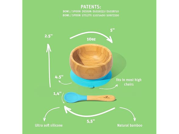 Avanchy Baby Divided Bamboo Plate & Bowl