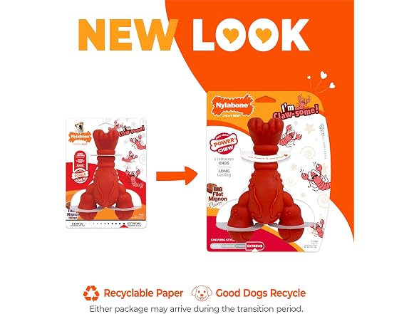 Nylabone Lobster Power Chew Toy for Dogs, Dog