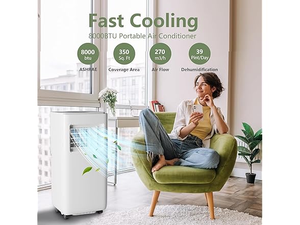Vossfamul 8,000 BTU Portable Air Conditioner