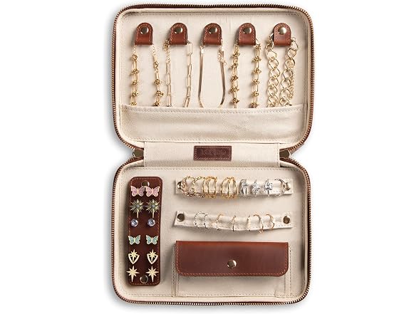 Londo Genuine Leather Travel Jewelry Organizer Case