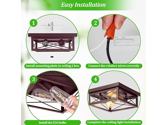 Kondras B0DDBZYJLM 2-Pack Brown Hallway Fixtures Ceiling
