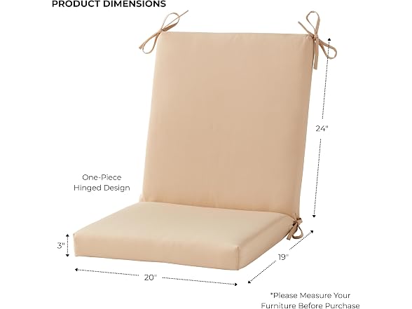 High Back Outdoor Chair Cushion