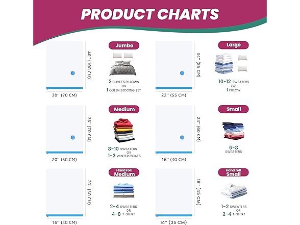 InfiniPower Vacuum Storage Bags 20Pk