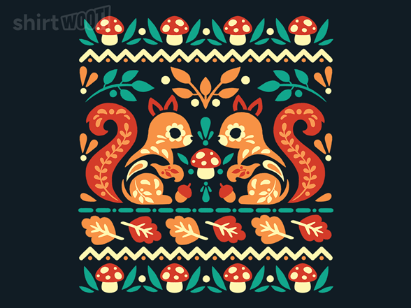 Folk Squirrells Ugly Autumn Sweater