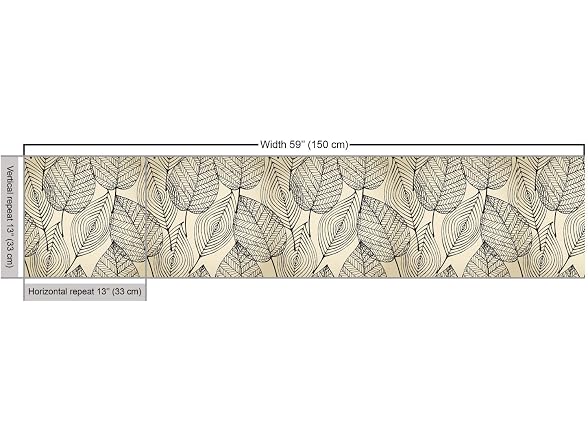 Ambesonne Beige Fabric by The Yard, Autumn Geometric Leaf