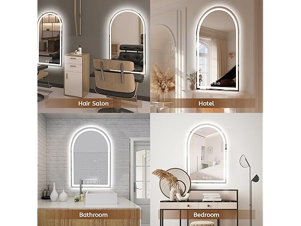 24"x36" Arched LED Bathroom Mirror